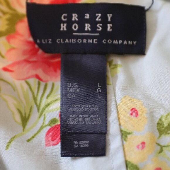 Crazy Horse Reversable Trench Style Coat Green/Floral Size Large 100% Cotton - Picture 3 of 12